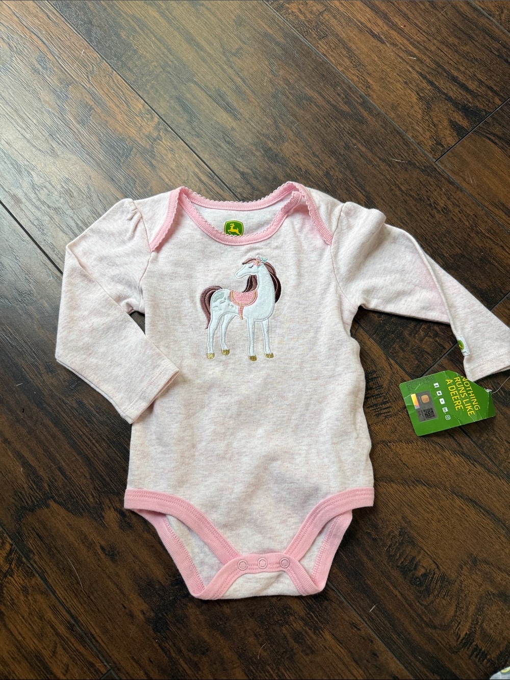 john deere horse onesie long sleeve